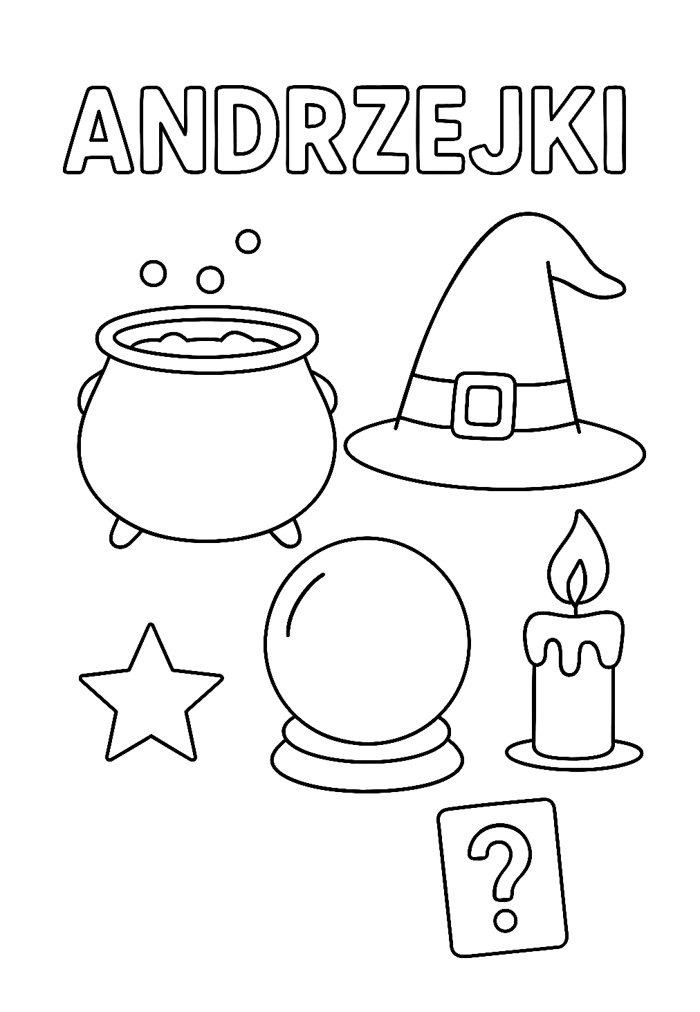 Andrzejki - kolorowanka do druku