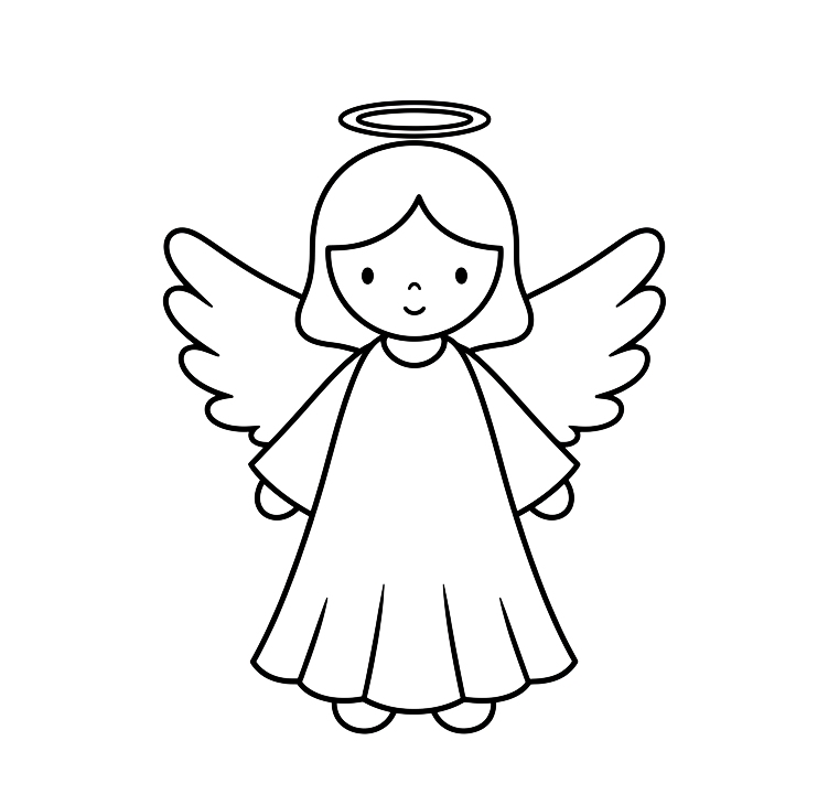 Aniołek - kolorowanka do druku