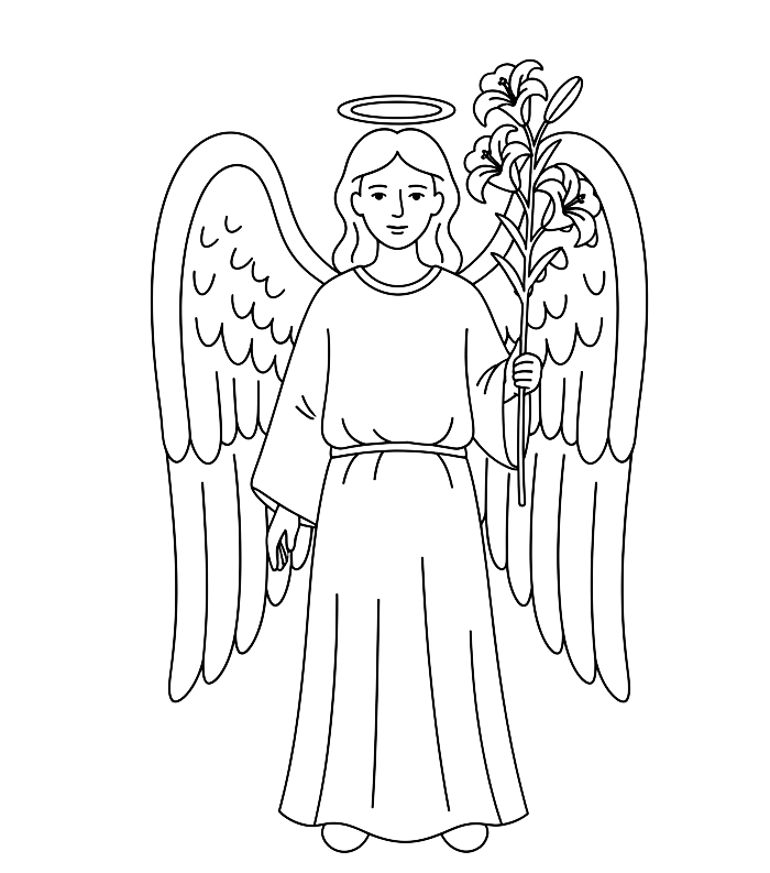 Archanioł Gabriel - kolorowanka do druku