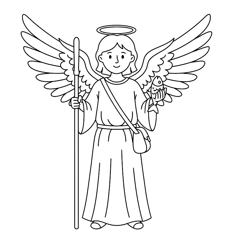 Archanioł Rafał - kolorowanka do druku