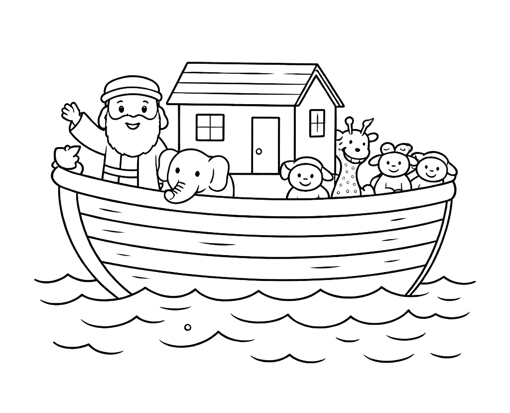 Arka Noego - kolorowanka do druku