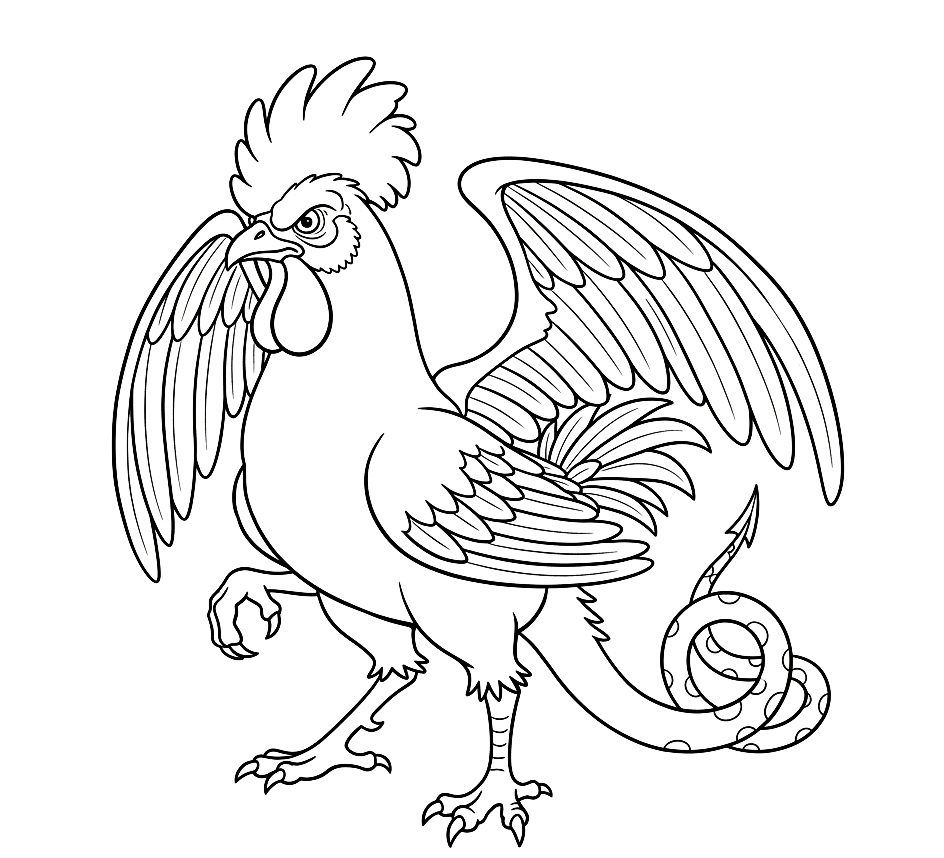 Bazyliszek - kolorowanka do druku