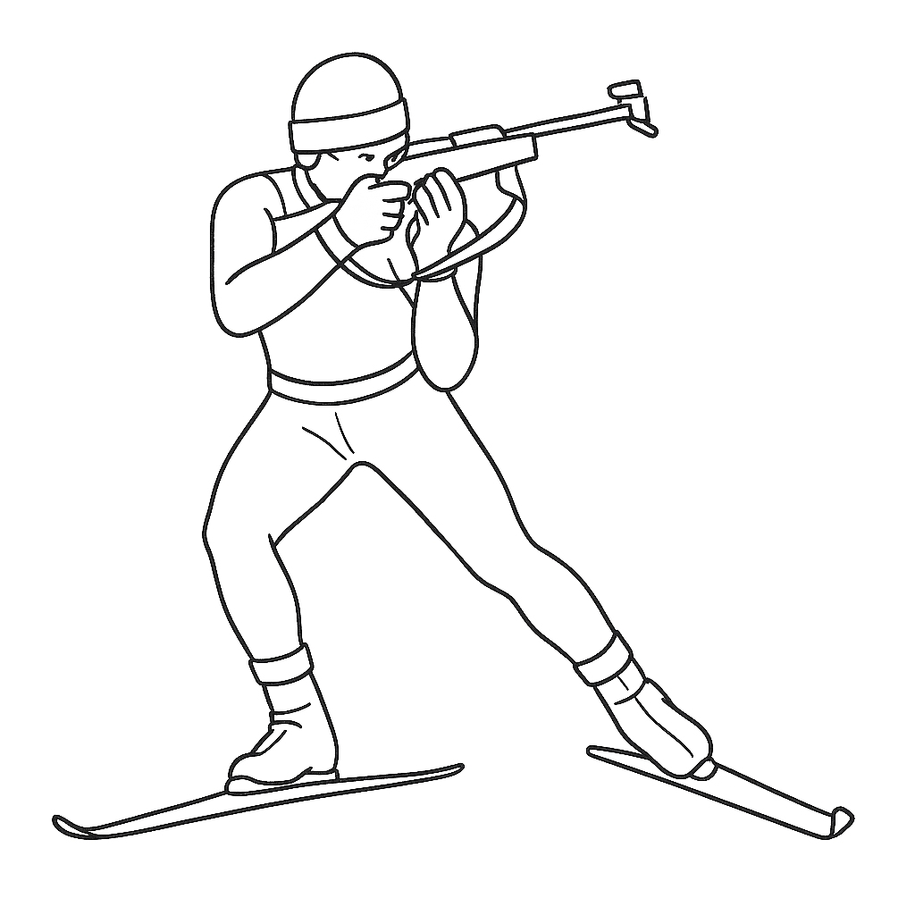 Biathlon - kolorowanka do druku