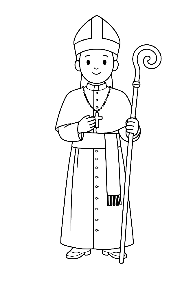 Biskup - kolorowanka do druku