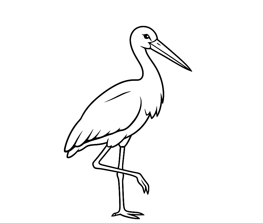 Bocian - kolorowanka do druku