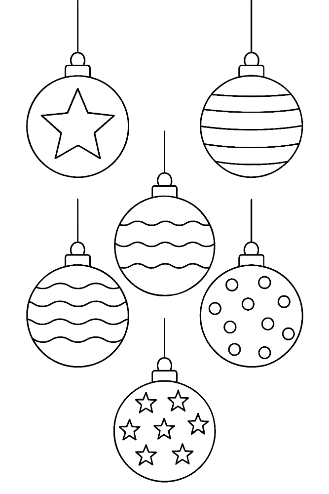 Bombki - kolorowanka do druku