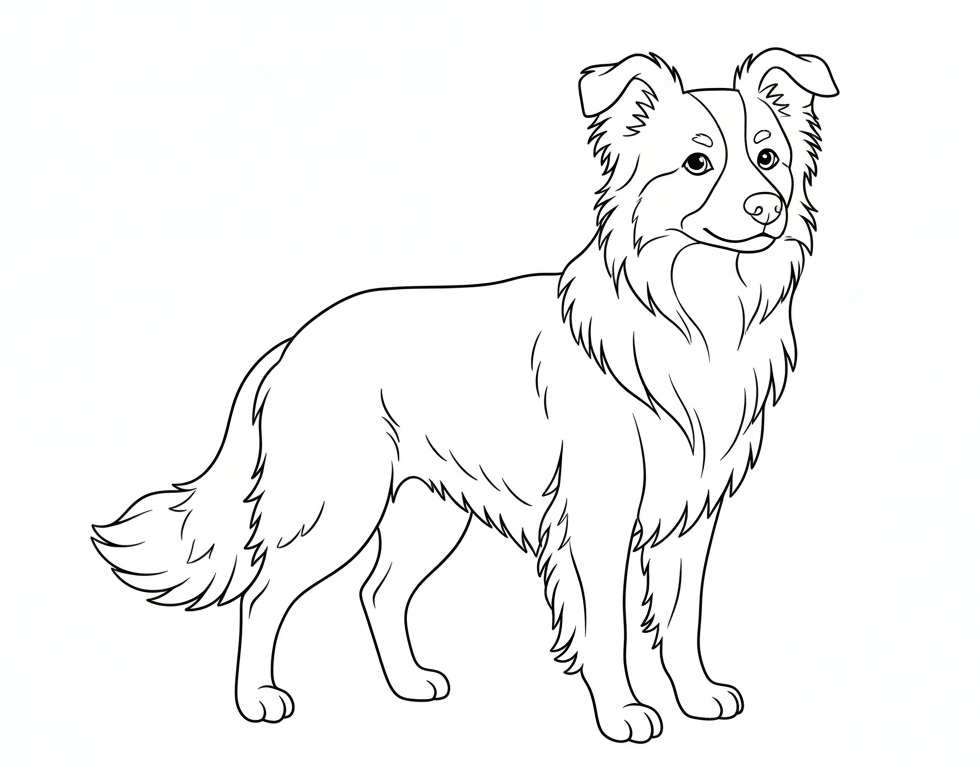 Border collie - kolorowanka psa do druku