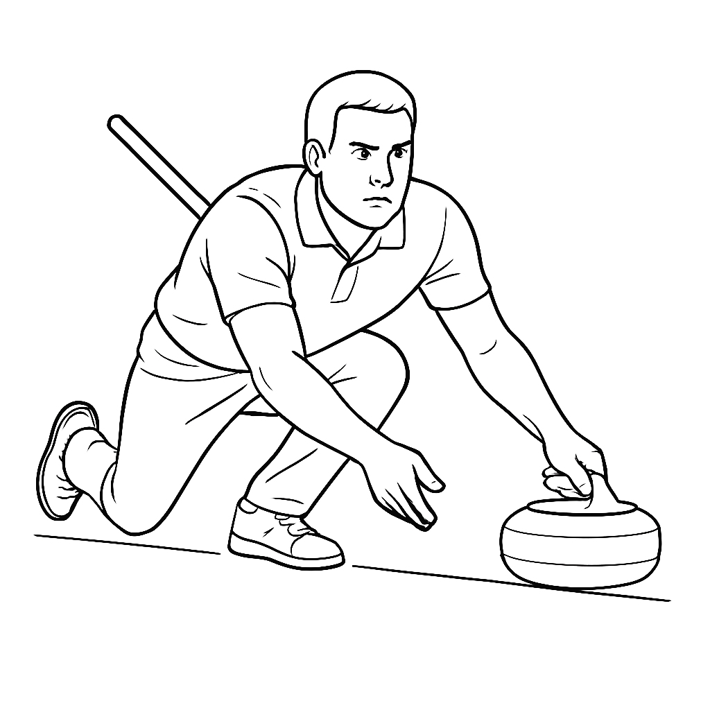 Curling - kolorowanka do druku