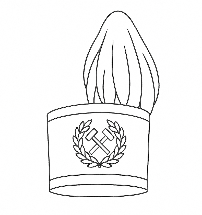Czapka górnika czako - kolorowanka do druku