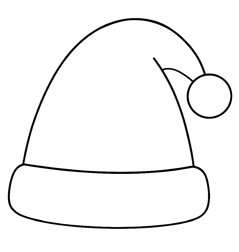 Czapka Mikołaja - kolorowanka do druku