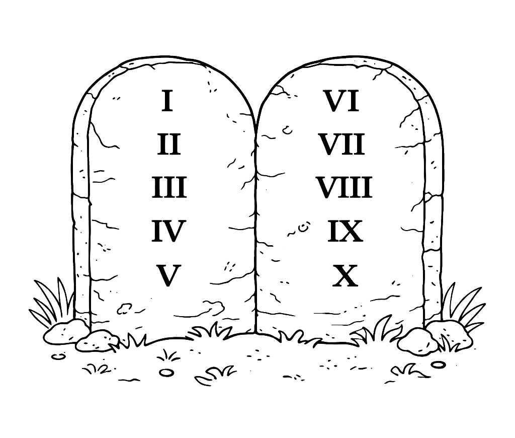 Dekalog 10 przykazań - kolorowanka do druku