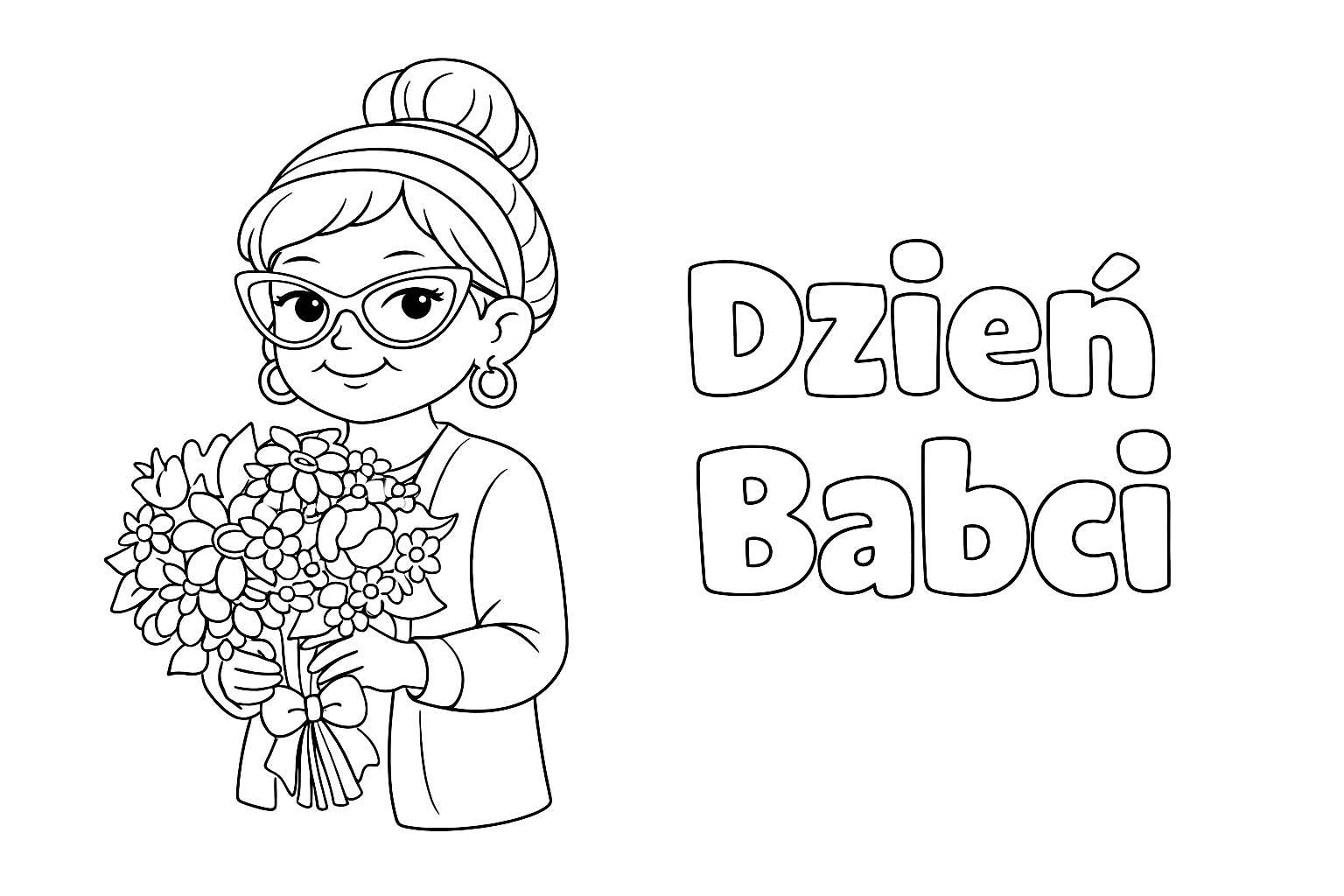 Dzień Babci - kolorowanka do druku
