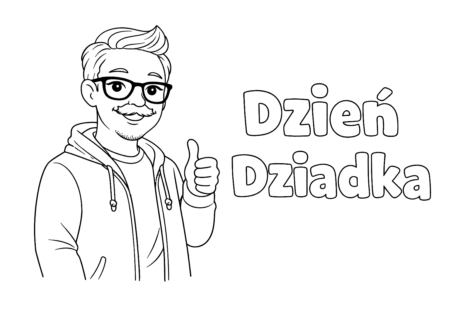 Dzień Dziadka - kolorowanka do druku