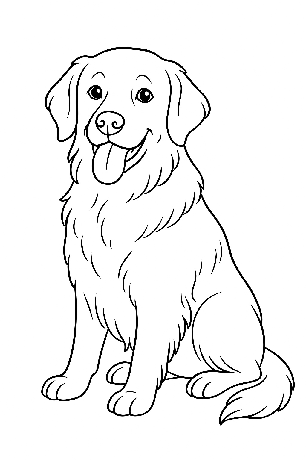 Golden retriever - kolorowanka psa do druku