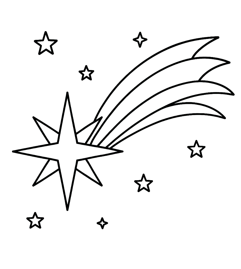Gwiazda betlejemska - kolorowanka do druku