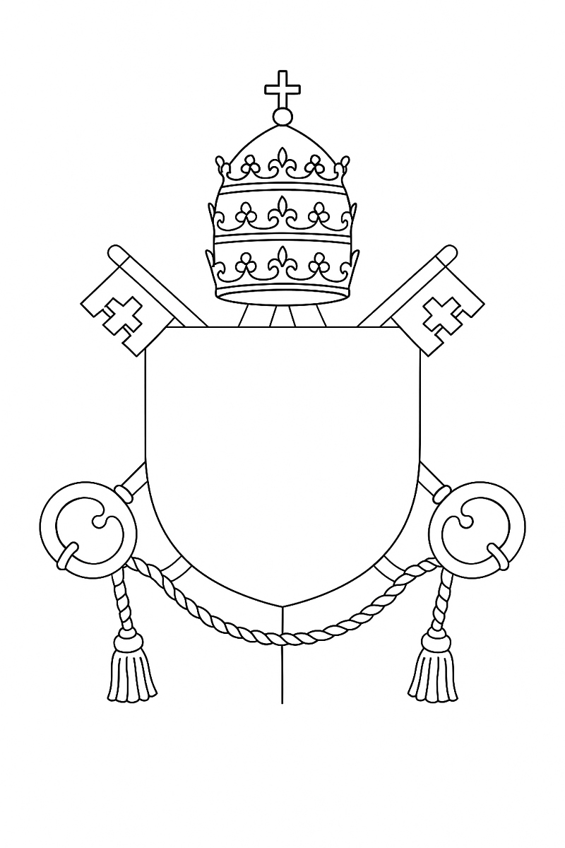 Herb papieski - kolorowanka do druku
