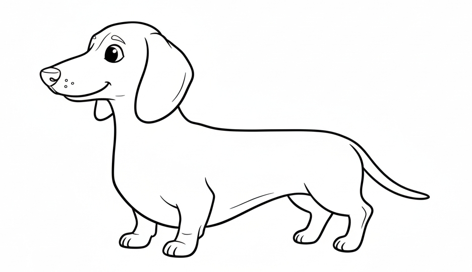 Jamnik - kolorowanka psa do druku