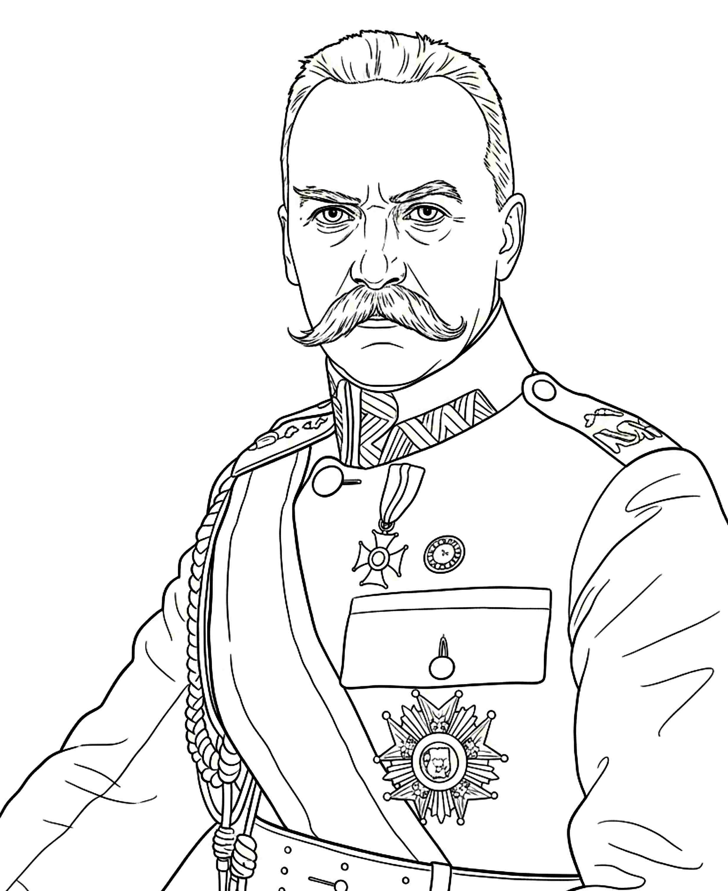 Józef Piłsudski - kolorowanka do druku