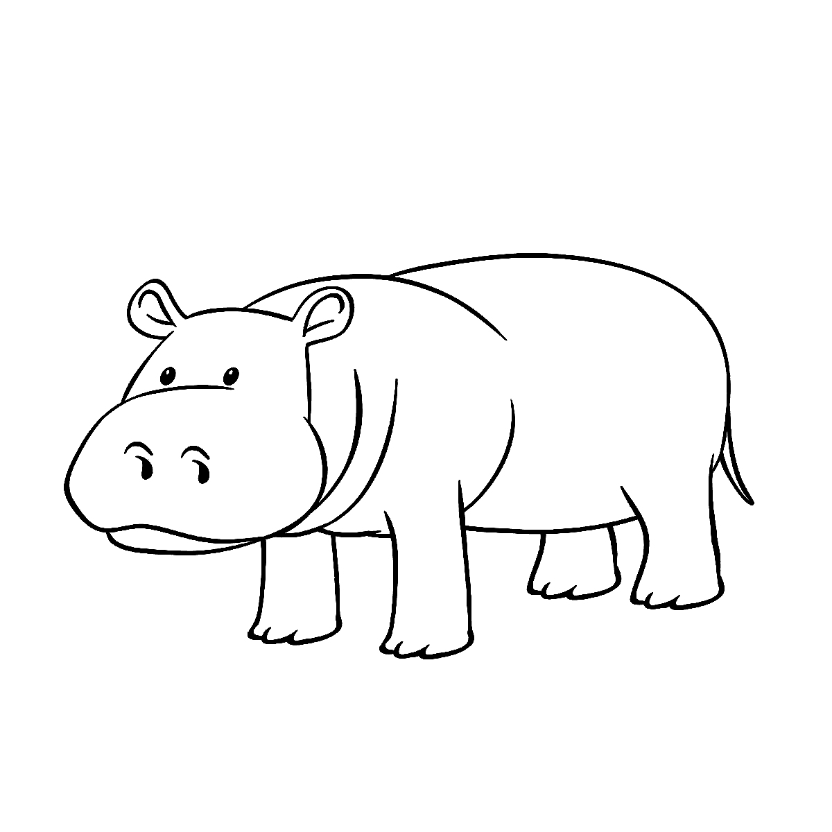 Hipopotam - kolorowanka do druku