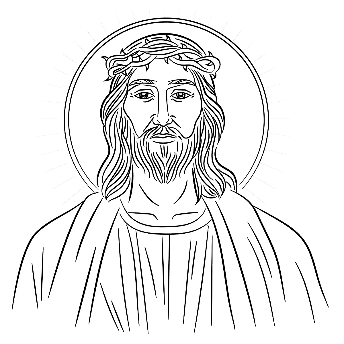 Jezus w koronie cierniowej - kolorowanka do druku