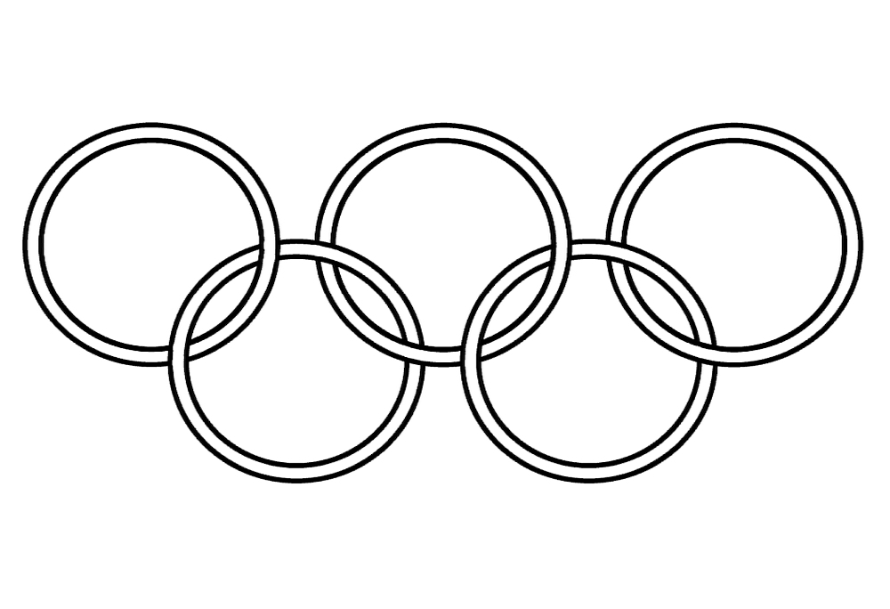 Koła olimpijskie - kolorowanka do druku