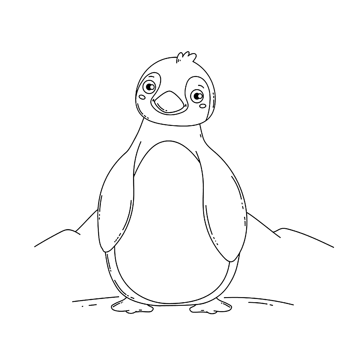 Pingwin - kolorowanka do druku