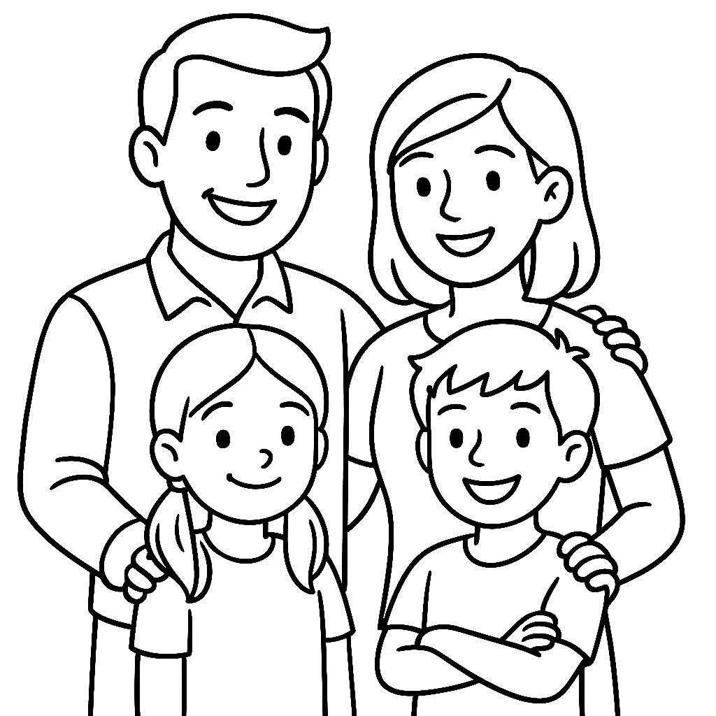 Rodzina - kolorowanka do druku