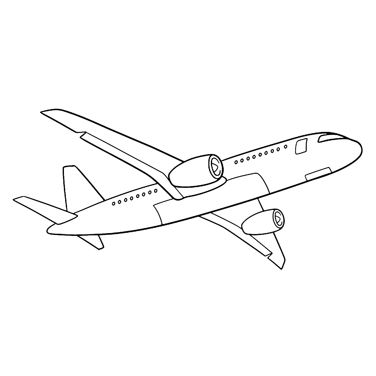 Samolot - kolorowanka do druku