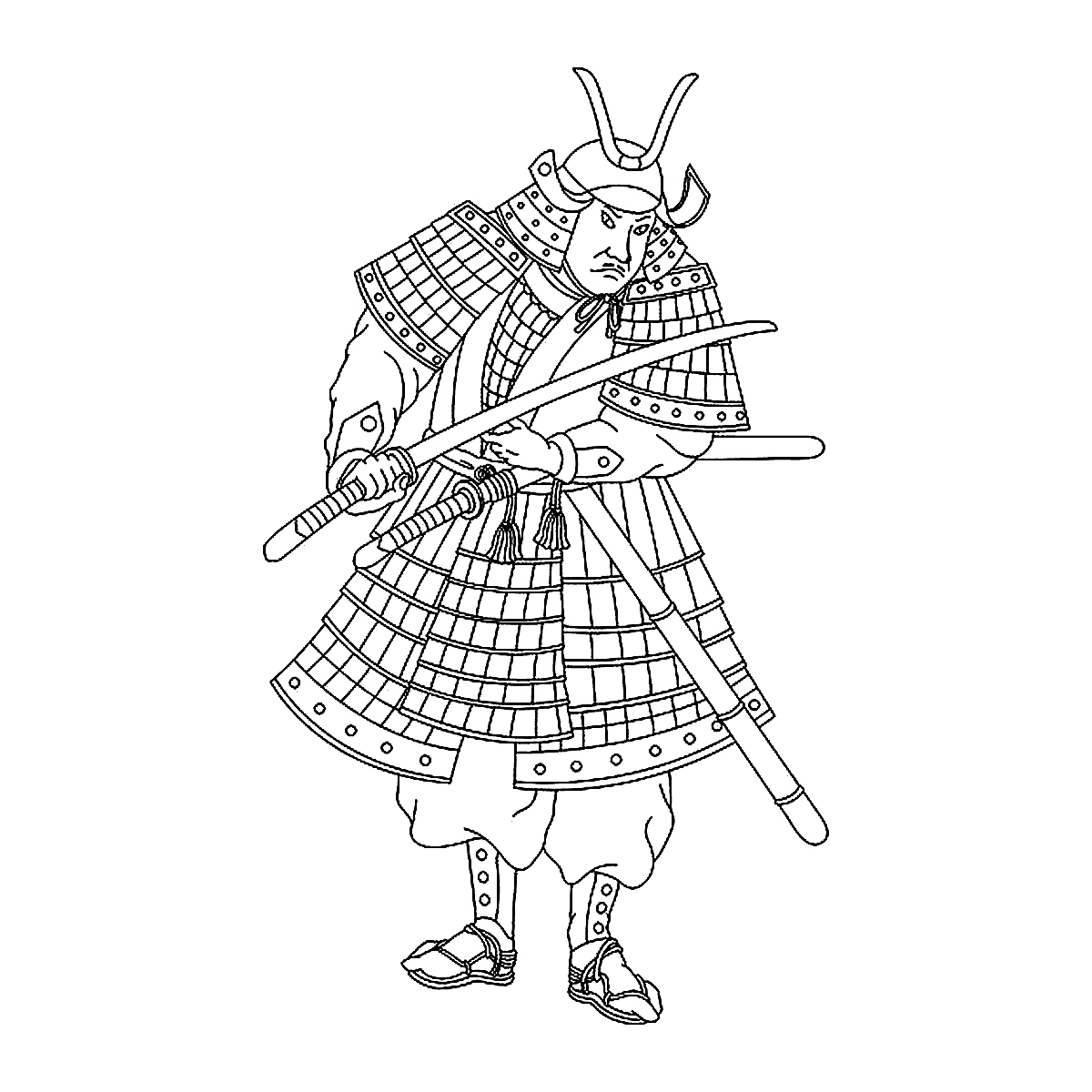 Samuraj - kolorowanka do druku