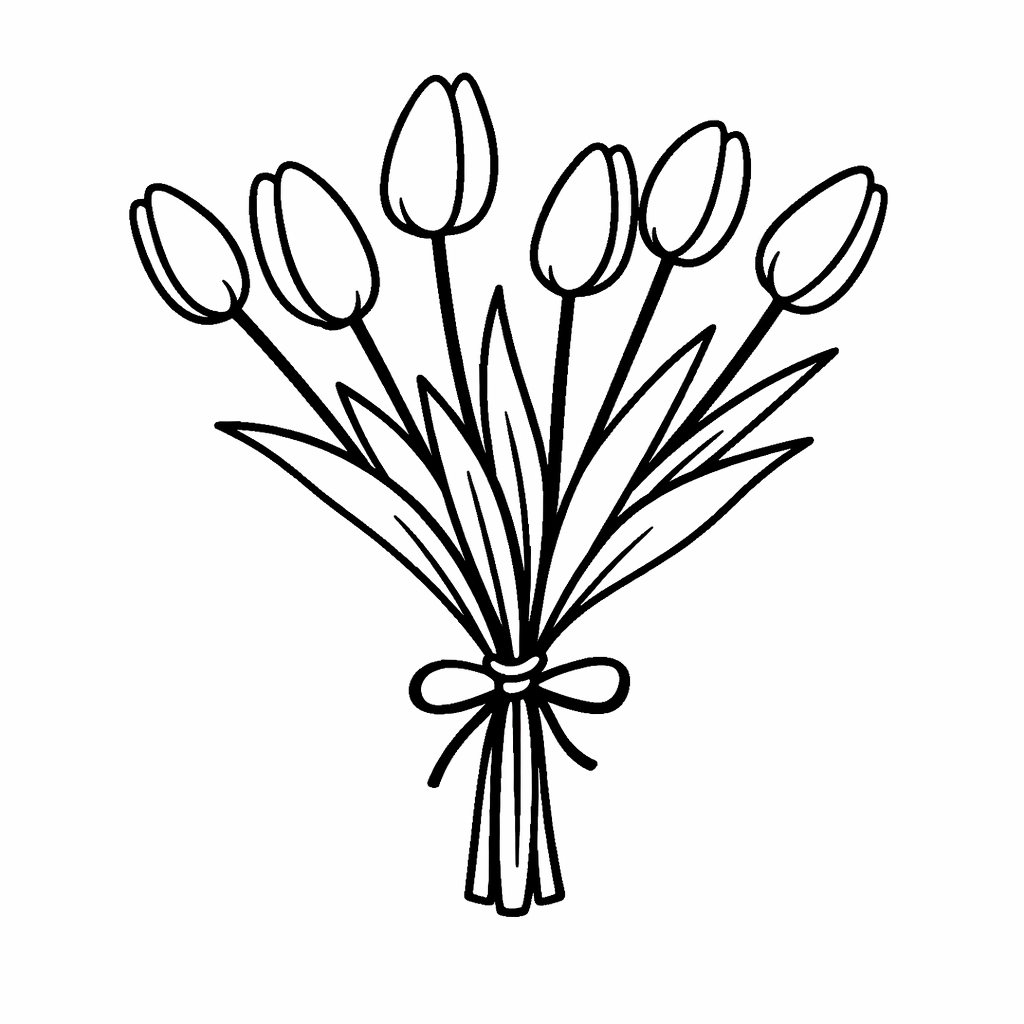 Tulipany - kolorowanka do druku