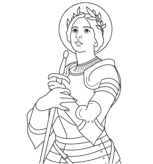 Święta Joanna d'Arc - kolorowanka do druku
