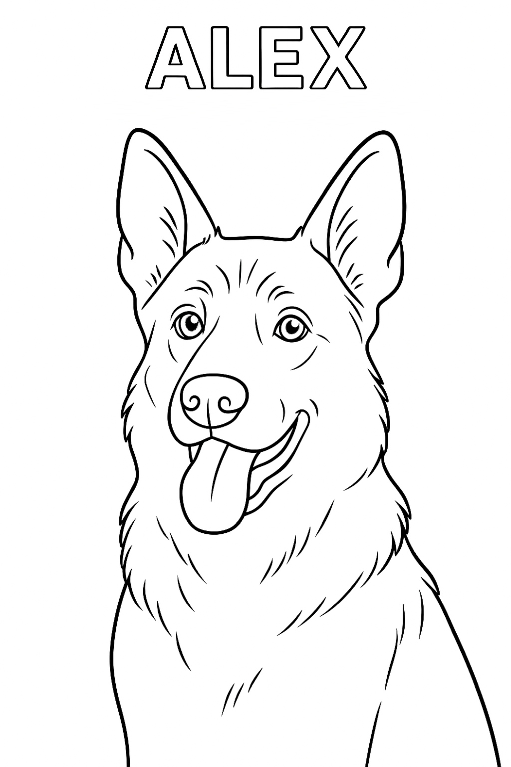 Komisarz Alex - kolorowanka psa do druku