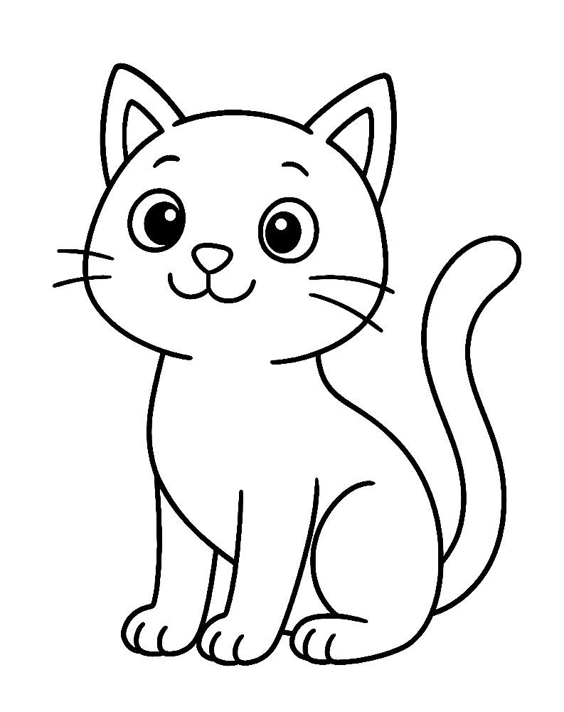 Kot - kolorowanka do druku