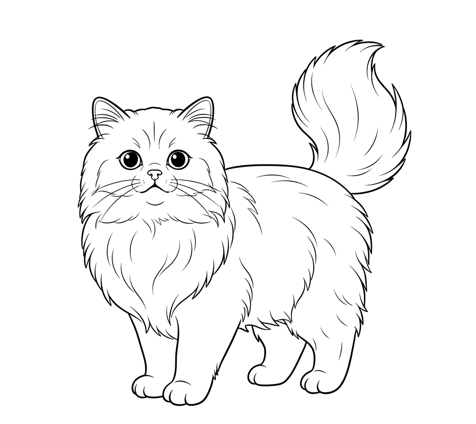 Kot perski - kolorowanka kota do druku