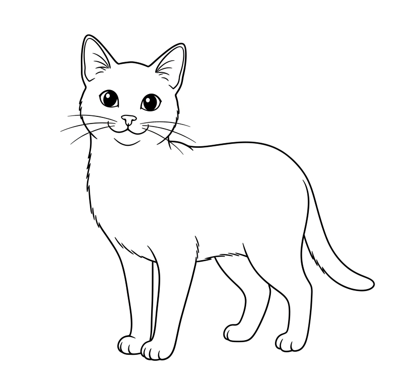 Kot rosyjski niebieski - kolorowanka kota do druku