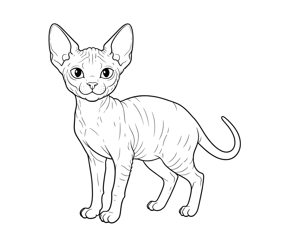 Kot sfinks - kolorowanka kota do druku
