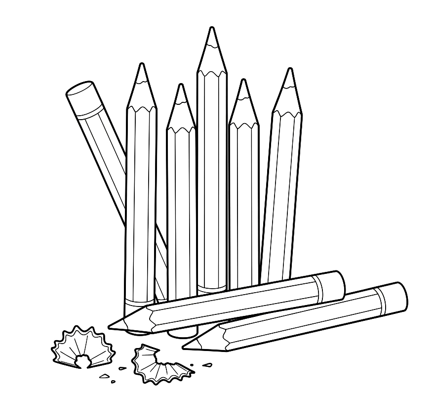 Kredki - kolorowanka do druku