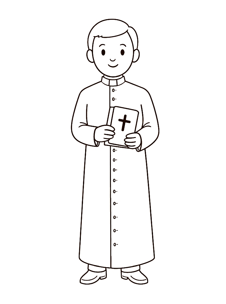 Ksiądz - kolorowanka do druku