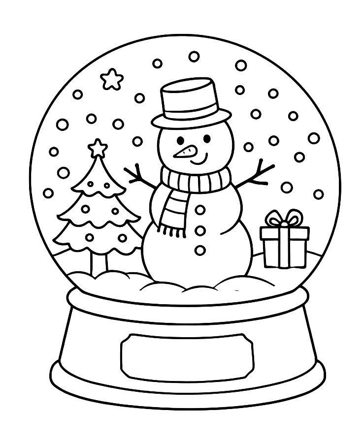 Kula śnieżna - kolorowanka do druku