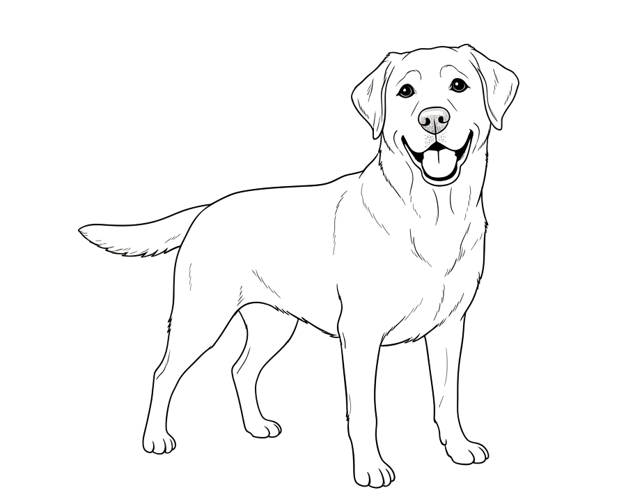 Labrador - kolorowanka psa do druku