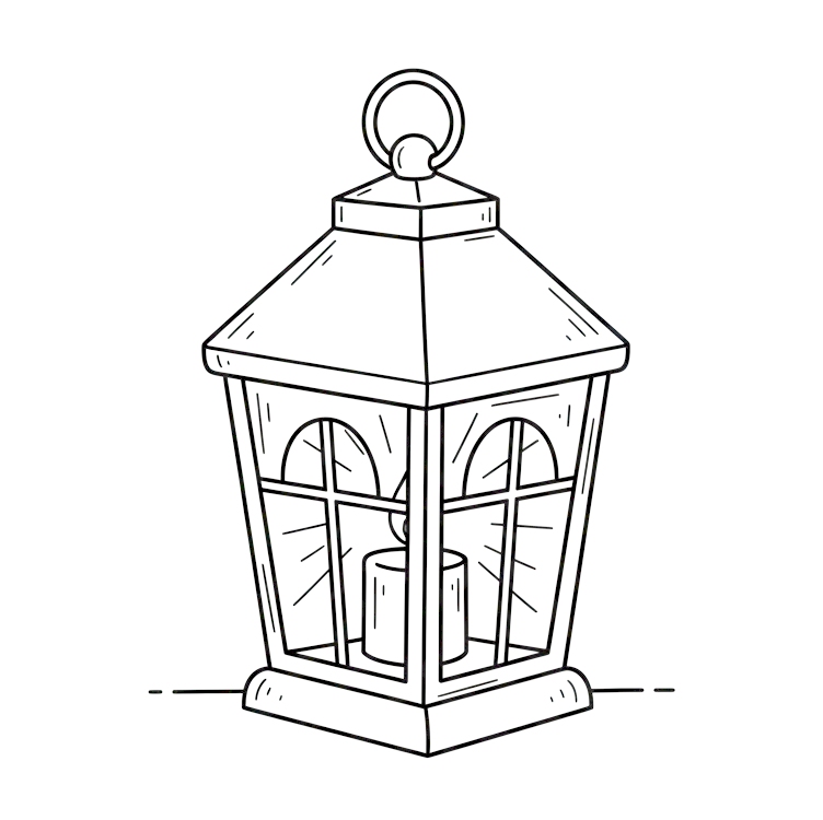 Lampion adwentowy - kolorowanka do druku