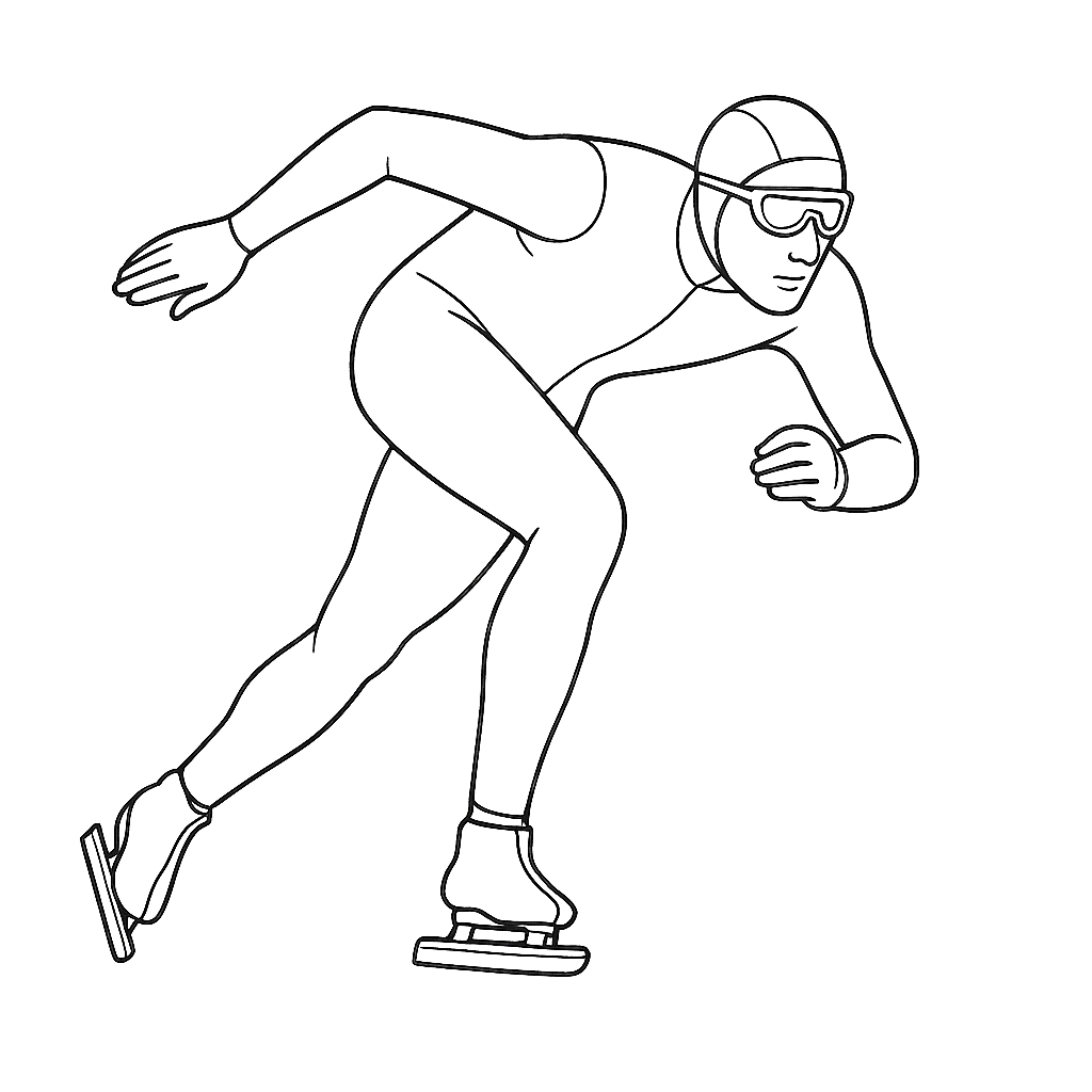 Łyżwiarstwo szybkie - panczenista - kolorowanka do druku