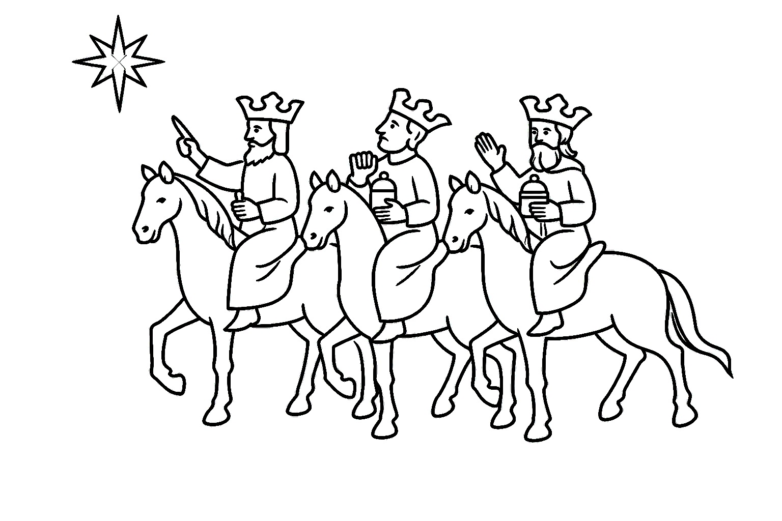 Orszak Trzech Króli - kolorowanka do druku