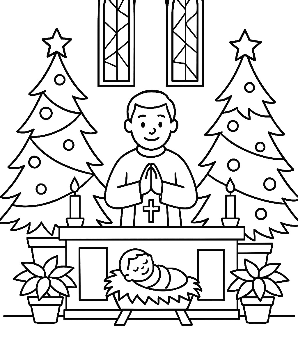 Pasterka - kolorowanka do druku