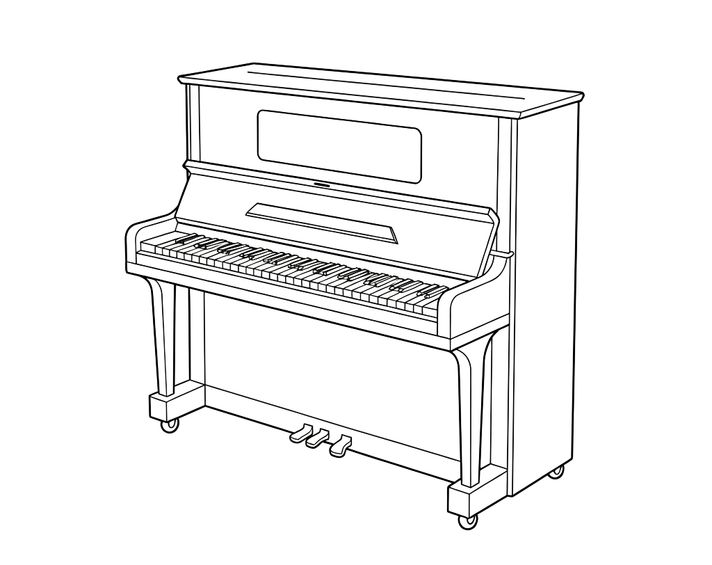 Pianino - kolorowanka do druku