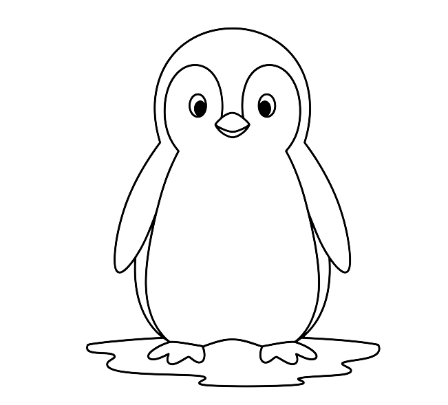 Pingwin - kolorowanka do druku