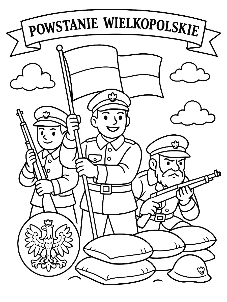 Powstanie Wielkopolskie - kolorowanka do druku