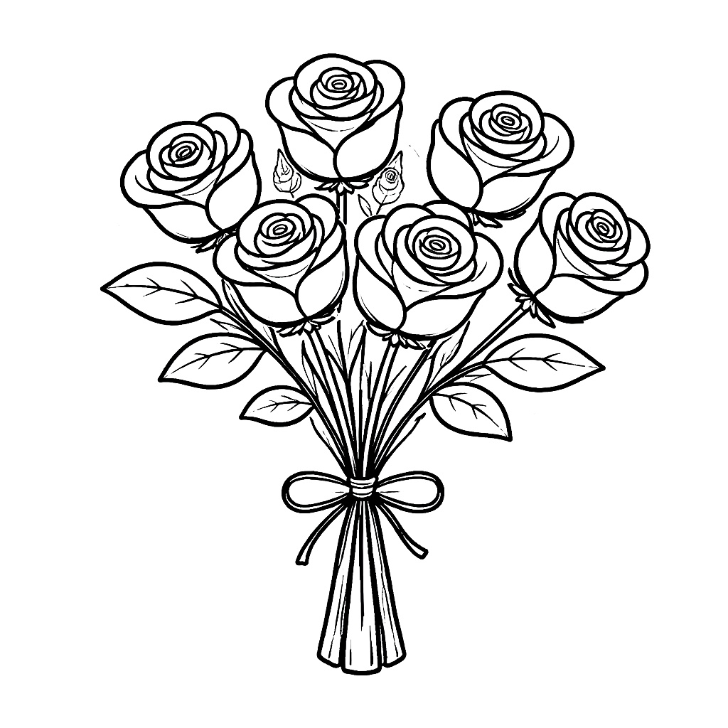 Róże - kolorowanka do druku