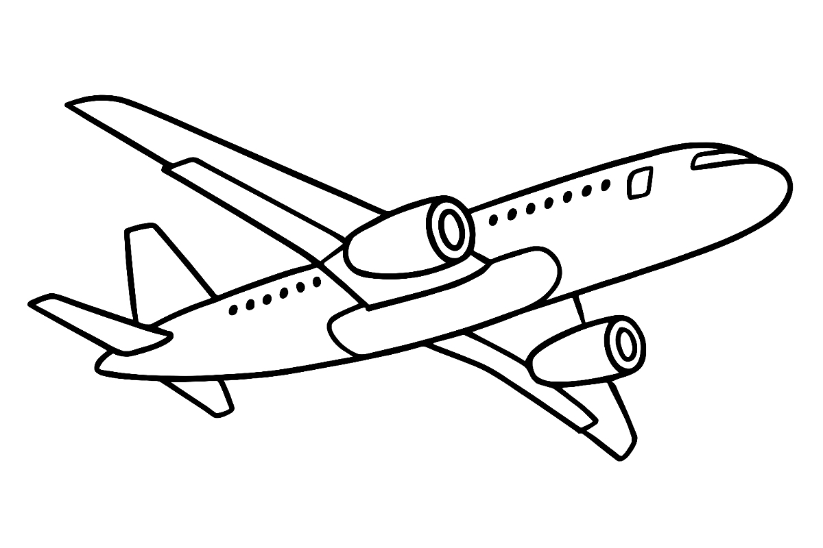Samolot - kolorowanka do druku