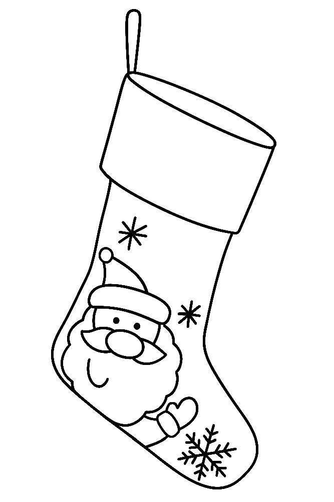 Skarpeta świąteczna kolorowanka do druku